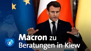 Frankreichs Präsident Macron trifft seinen ukrainischen Kollegen Selenskyi
