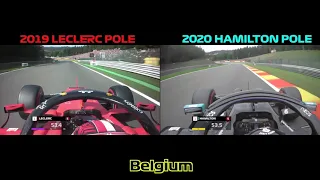 F1 - 2019 Ferrari vs 2020 Mercedes - Spa Pole
