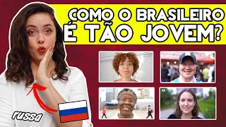 RUSSA REAGE 0 - 100 years in Brazil | GRINGA SE IMPRESSIONOU!!