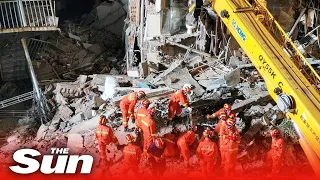 Chinese hotel collapse kills 17 people as survivors are pulled from rubble