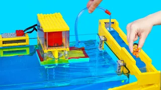 Building Water Pump with Mystery Water Slides - Lego Technic