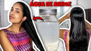 COMO FAZER O CABELO CRESCER COM ÁGUA DE ARROZ! (2 maneiras) | Agua de Arroz no Cabelo