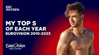 My Top 5 Of Each Year - Eurovision 2010-2023