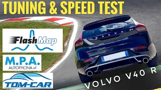 VOLVO V40 R -  FLASHMAP TUNING & SPEED TEST - by M.P.A. & TOMCAR Tuning - 4K