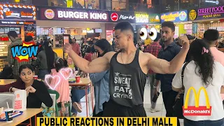 Bodybuilder Goes shirtless in Delhi Mall 🇮🇳 (public reactions🔥) Part - 4 || DEEPANSHU MANNI ||