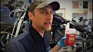 How to set up a motorcycle for storage. Fuel management. Carbureted motorcycles. Harley, Honda, etc.