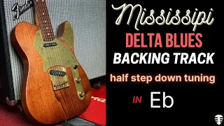 HALF STEP DOWN Mississipi Delta Blues backing track in Eb