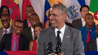 President Obama Speaks at a Town Hall With Young Leaders of the Americas in Jamaica