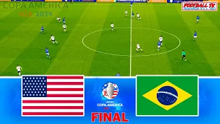 USA vs BRAZIL | Copa America 2024 Final | PES 2021 Full Match All Goals | Gameplay PC