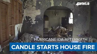 New Orleans home set on fire by candle after Hurricane Ida