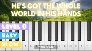 🌍 He's got the whole world in His hands | Easy & Slow piano tutorial