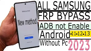 Samsung Frp Bypass 2023 Without Pc Samsung Google Account Unlock Android 11 12 13