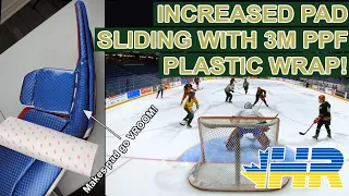 Increased goalie pad sliding with 3M VVivid PPF plastic wrap! Stars beer league hockey goalie GoPro