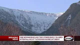 Skier dead after falling 600 feet down Tuckerman Ravine; 2 others suffer traumatic injuries, offi...