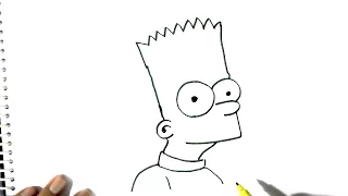 How to draw Bart Simpson- in easy steps for children. beginners