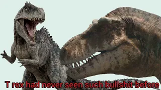 T rex reacts to Jurassic World Dominion Giganotosaurus
