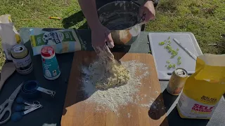 Campfire cooking- Beer Bread (damper) with cheese & bacon