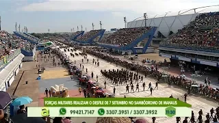 Forças militares realizam o desfile de 7 de setembro no sambódromo de Manaus