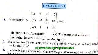 Class 12 maths ncert solutions chapter 3 exercise 3.1 | matrices