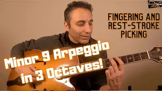 Minor9 Arpeggio and Rest Stroke Picking Gypsy Picking