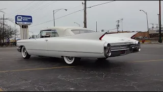 1960 Cadillac Series 62 Convertible in White & Engine Sound on My Car Story with Lou Costabile