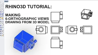 Rhino3D Tutorial: Creating 6-orthographic views 2D Drawing from a 3D Model