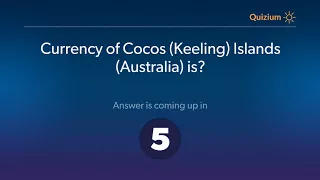 Currency of Cocos Keeling Islands Australia is?   Countries and Currencies Quiz