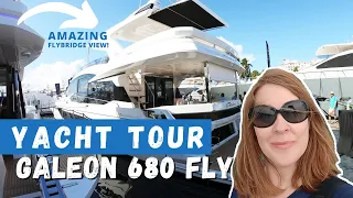 YACHT TOUR - Galeon 680 Fly Walkthrough & Flybridge Views