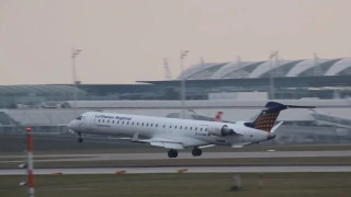Lufthansa Cityline CRJ-900LR landing at Munich airport