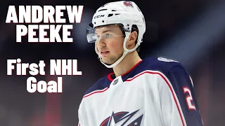 Andrew Peeke #2 (Columbus Blue Jackets) first NHL goal Feb 16, 2020