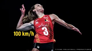 Powerful Volleyball Spikes by Britt Herbots 100 km/h 😱 | World Championship 2022