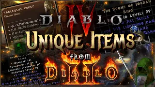 Diablo 2 Unique Items in Diablo 4