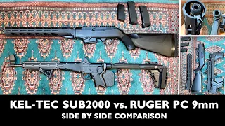 Kel-Tec Sub 2000 vs. Ruger PC Carbine 9mm - Side by Side Comparison, 2021 Table Top Review