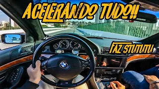 ACELERANDO A BMW 540i V8 COM REAR MOUNT TURBO!!🔥😱 RONCO MARAVILHOSO