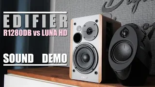 Edifier R1280DB vs Edifier E25HD Luna Eclipse HD  ||  Sound Demo w/ Bass Test