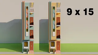 छोटे से छोटा नक्शा Small house planing,9x15 makan ka naksha,9*15 me ghar kaise bnaye,small 3D plan