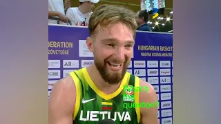 Kuriozinė situacija Vengrijoje: Domantas Sabonis niekaip nesuprato žurnalisto klausimo