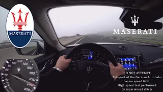 Maserati Levante Diesel - Acceleration POV Sound and Top Speed on Autobahn (No Speed Limit)