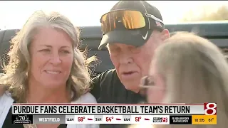 Former coach Keady joins Purdue fans to welcome team back after NCAA final