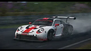 RHK in Porsche RSR GTE @Nürburgring Nordschleife Rain/Storm TV Camera 4K.