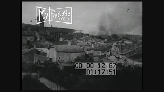 1918 WWI Germans Shelling French Towns (Silent)