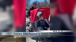 'I didn't think it would ever happen': Trishaw bike heading to Verona Senior Center