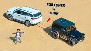 Fortuner Vs 4x4 Thar - कौन जीतेगा ? | Tug Of War 😈