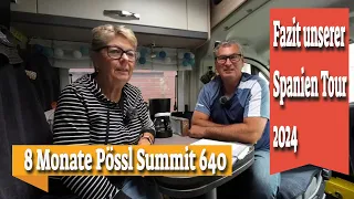 Unser Spanien Abenteuer mit Pössl Summit 640: Fazit nach 8 Monaten