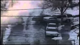 Cars Sliding Down Icy Road in Pittsburgh.