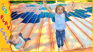 Outdoor Playground Park for Children Bounce Pads Giant Slides and Bamboo Maze | Kids Videos for Kids