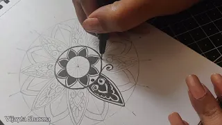 how to draw MANDALA ART | Mandala by Vijayta