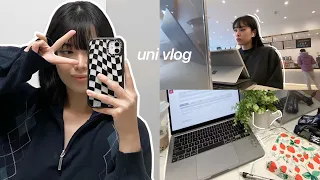 UNI VLOG👩🏻‍💻 Studying with friends, house hunting, productive days at school, bubble tea shop