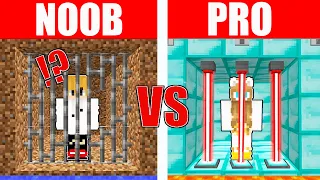 NOOB vs PRO: SAFEST SECURITY PRISON BUILD CHALLENGE in Minecraft!