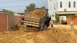 Completing the project to fill the soil into the earth pit by Dozer and 5Ton Dump Truck…